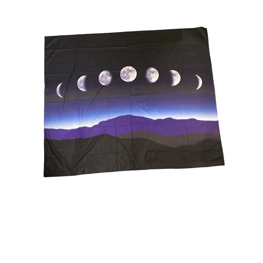 Moon Phases Wall Hanging Tapestry NWT NIB Blue Decor Student Dorm 51